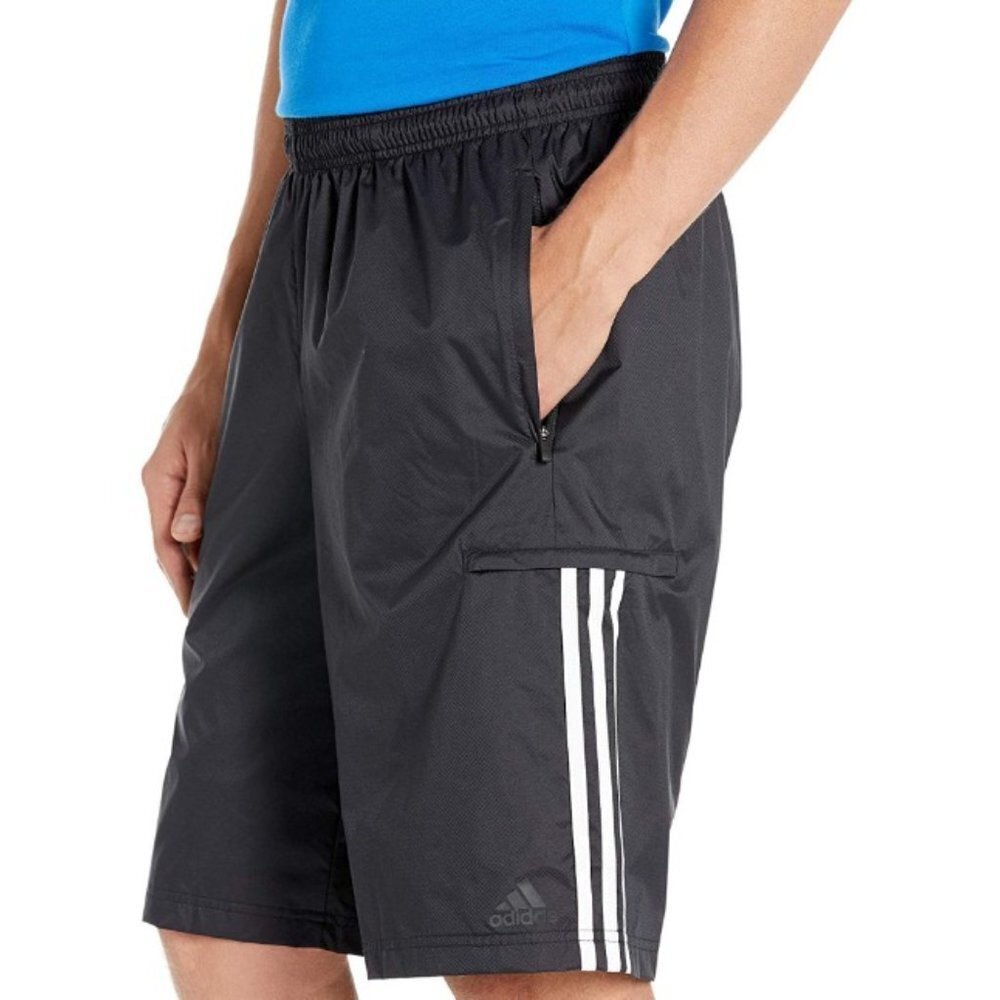 Adidas Men's Three Stripe Logo Athletic Shorts - M